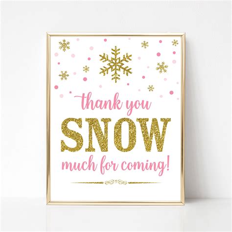 Thank You Snow Much For Coming Free Printable